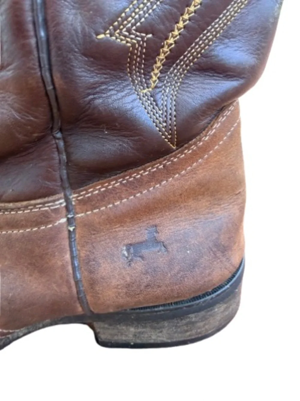 Vintage Texas Gold Minors Brown Leather Western Cowboy Boots Youth Size 5 USA